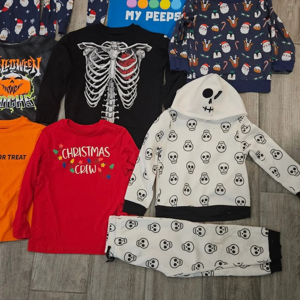 Kids Holiday Clothing Lot of 27 Boys Size 4T 4-5 Halloween Christmas St Patrick‎